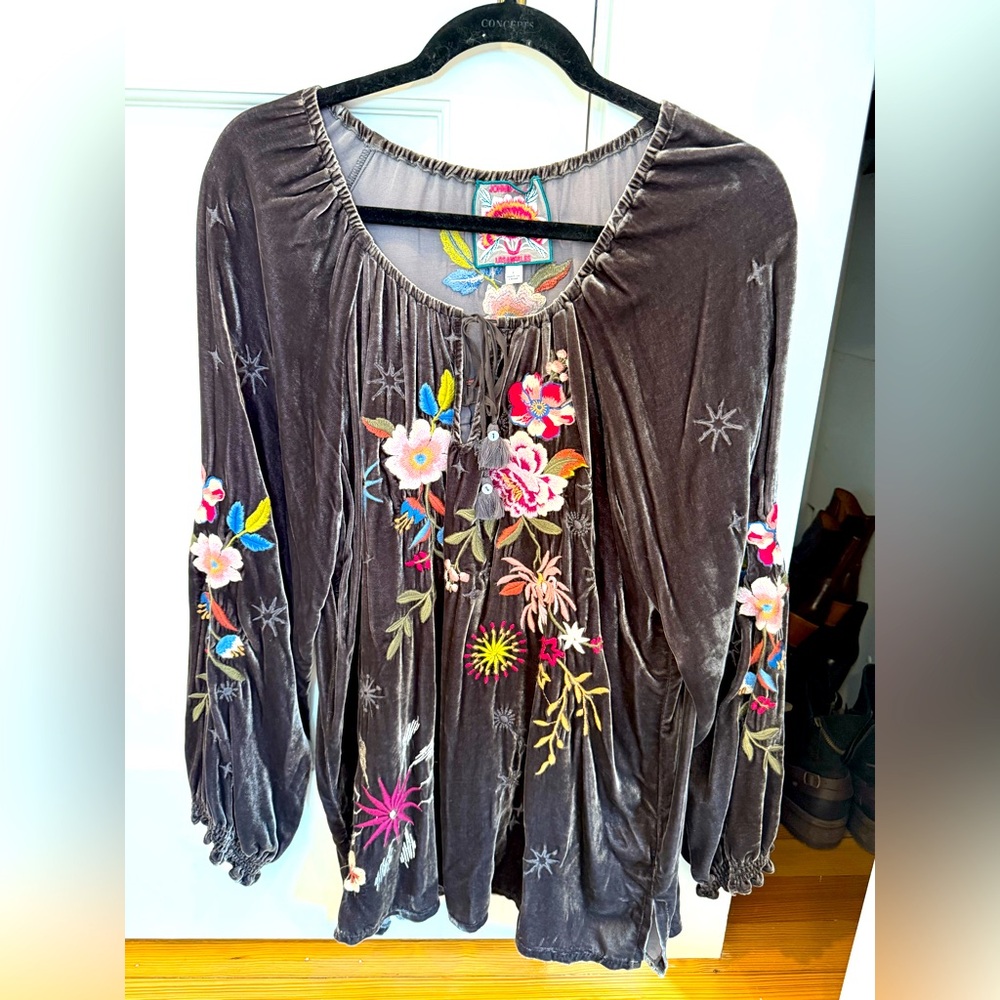 JOHNNY WAS VELVET TUNIC - size large